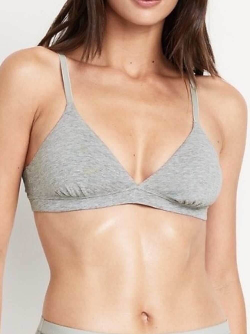 Old Navy Everyday Wireless Triangle Bralette Bra Heather Gray Size Large NEW